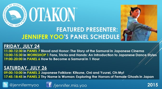 My Panel Schedule with Guidebook Descriptions for Otakon 2015